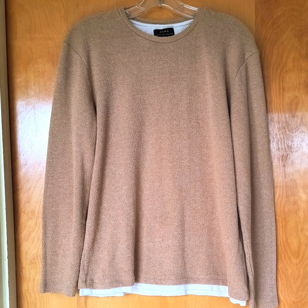 Zara Latte Cream Sweater Blouse Size Medium